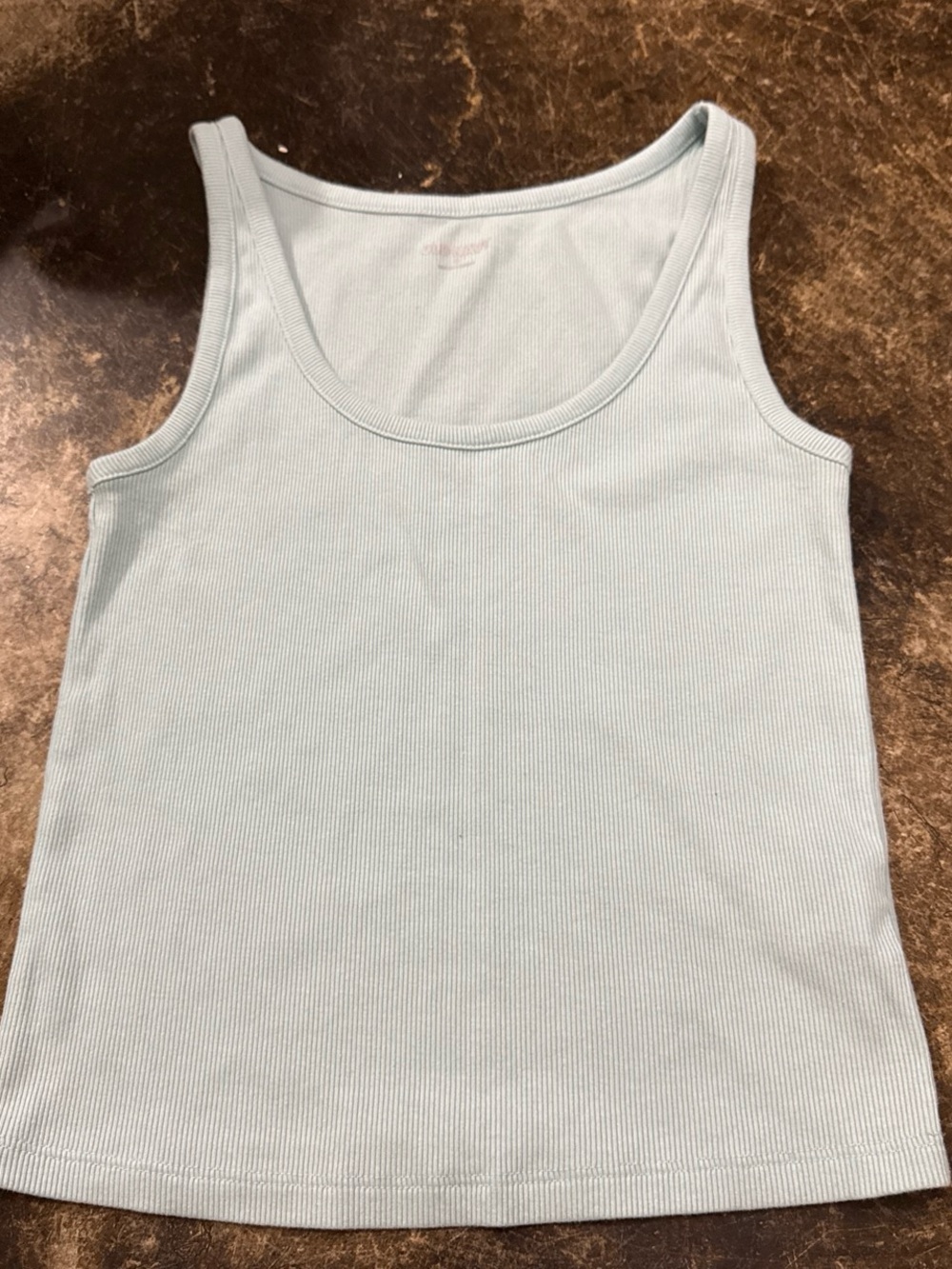 Old Navy Light Blue Ribbed Scoop Neck Tank Top